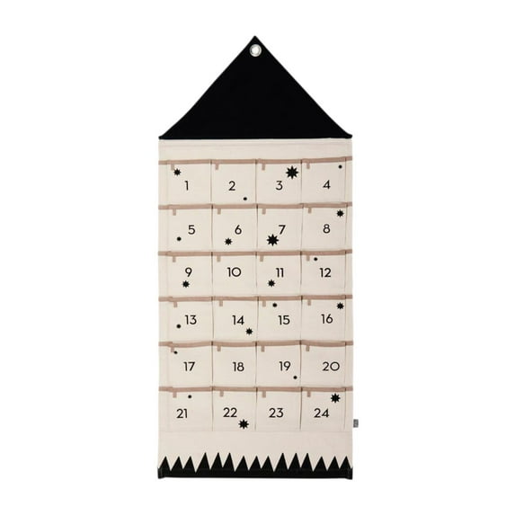 Sharprepublic Advent Calendar with 24 Pockets Canvas Door Back Pouch for Dorm Kitchen Door