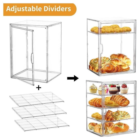 Sharprepublic Bakery Pastry Display Case Adjustable Pastry Showcase for Store Donut Shower