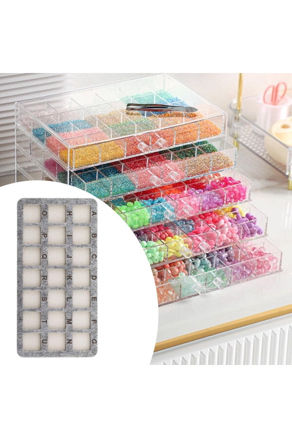 Bead Mat 21 Grid Bead Cushion for Art Crafts Necklaces Making Jewelry Making Grey