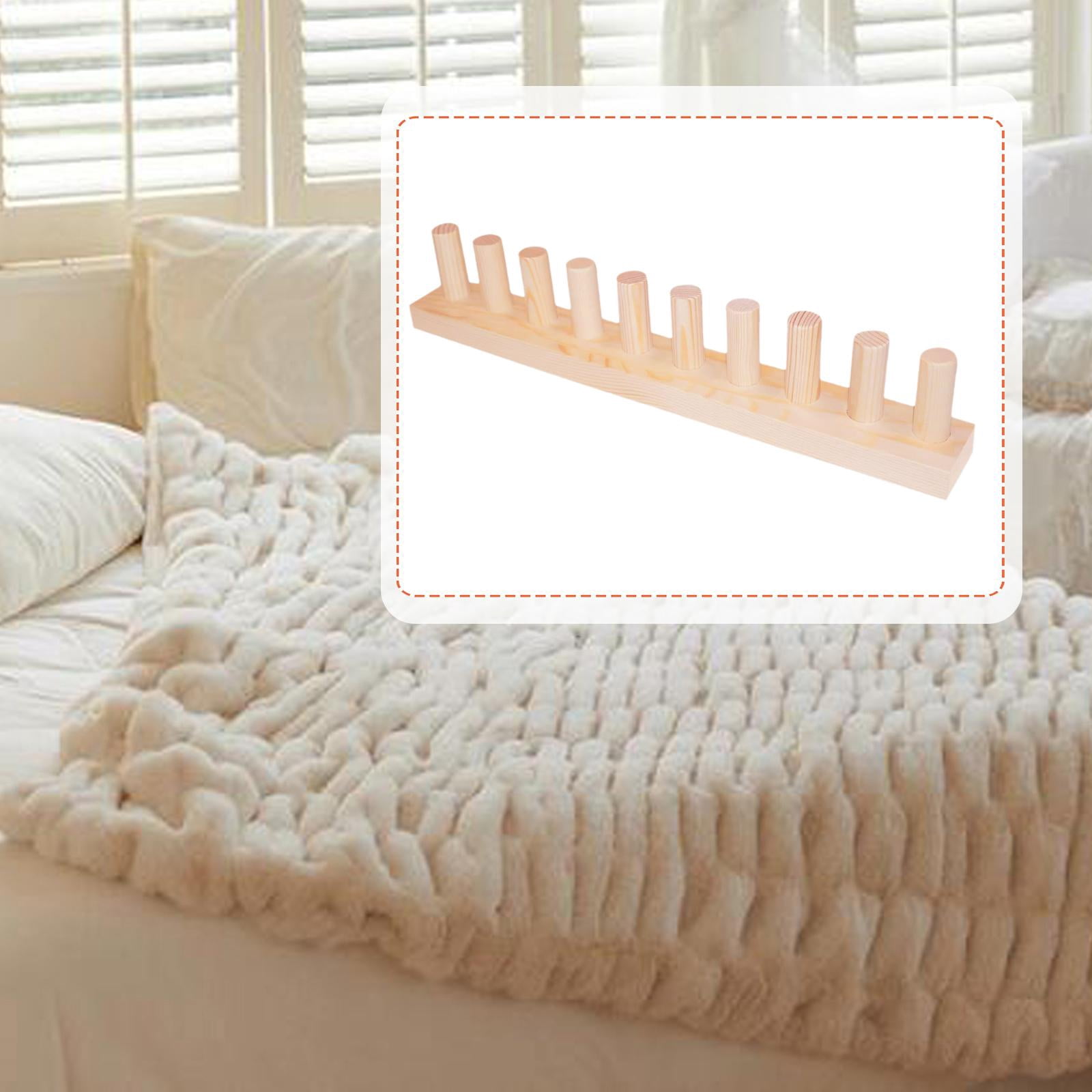 Sharprepublic Beginner Friendly Wooden Knitting Loom for Chunky Yarn Blanket Weaving DIY Craft