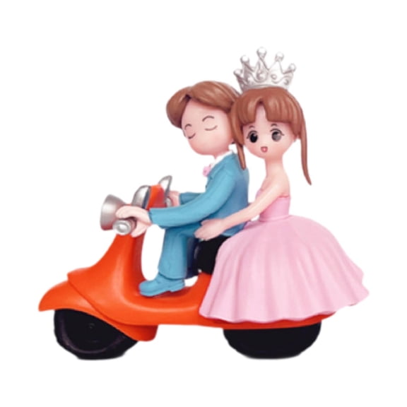 Sharprepublic Bride Groom Model Cake Ornament Desktop Ornament Home Decor Simulation Miniature Blue Pink