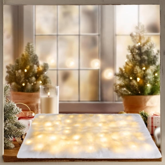 Sharprepublic Christmas Lighted Snow Blanket 71x18inch Lifelike Multifunctional Artificial