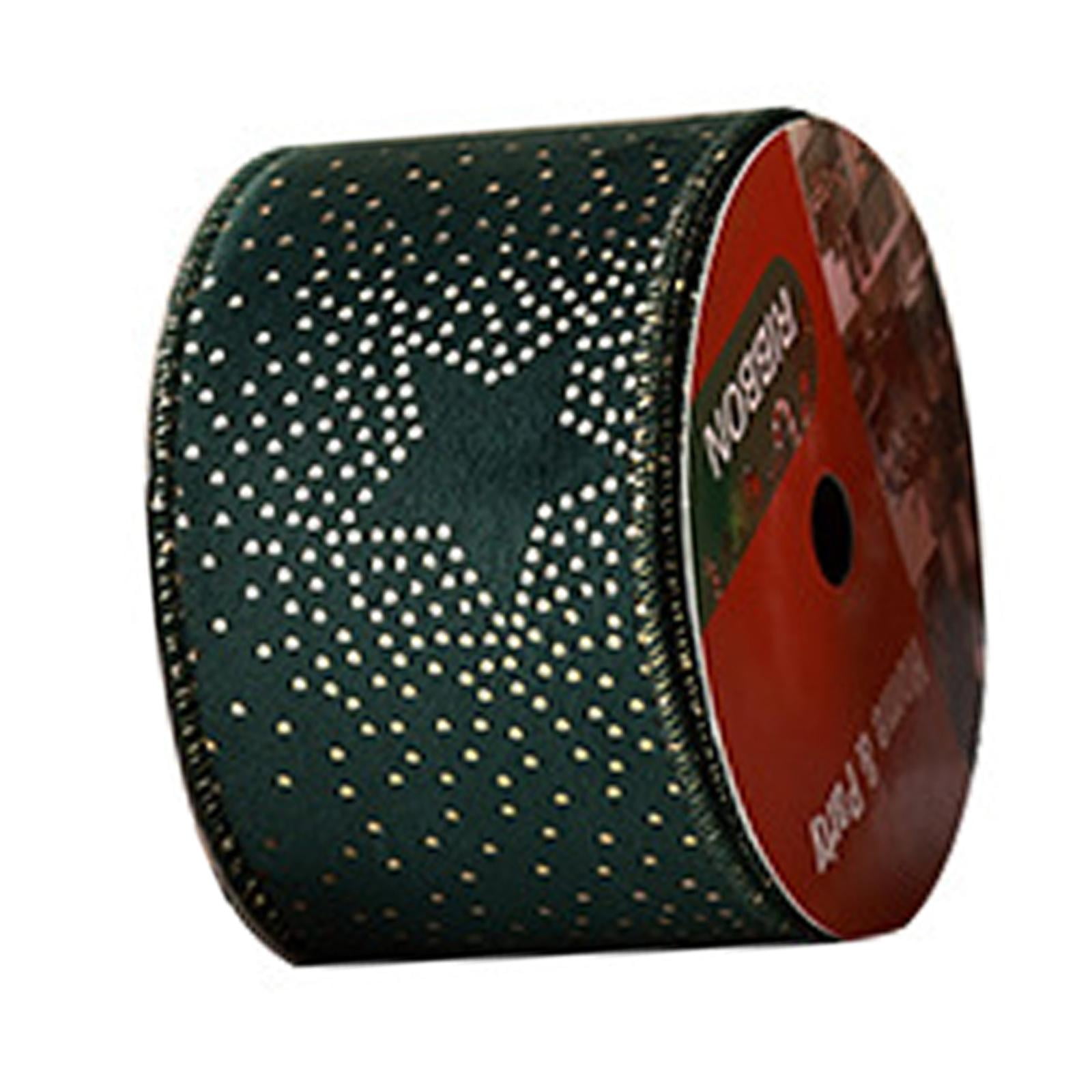 Sharprepublic Christmas Ribbon Decorative Ribbon for Handmade Crafts Gift Wrapping Bouquet Green A