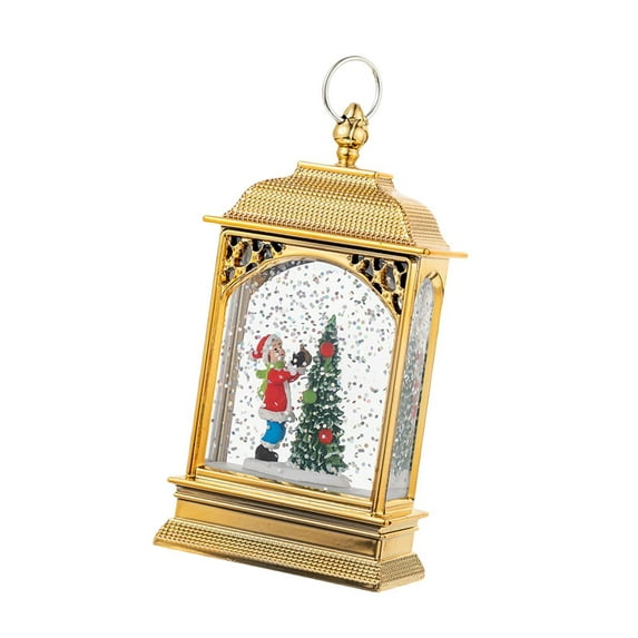 Sharprepublic Christmas Snow Globe Lighted Snow Globe Lantern Glitter Christmas Decoration Night Light for Indoor Room Gifts Kid Tree
