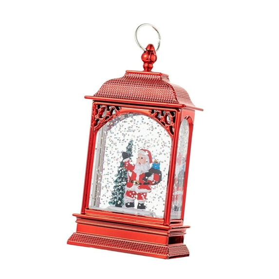 Sharprepublic Christmas Snow Globe Lighted Snow Globe Lantern Glitter Christmas Decoration Night Light for Indoor Room Gifts Santa Claus Tree