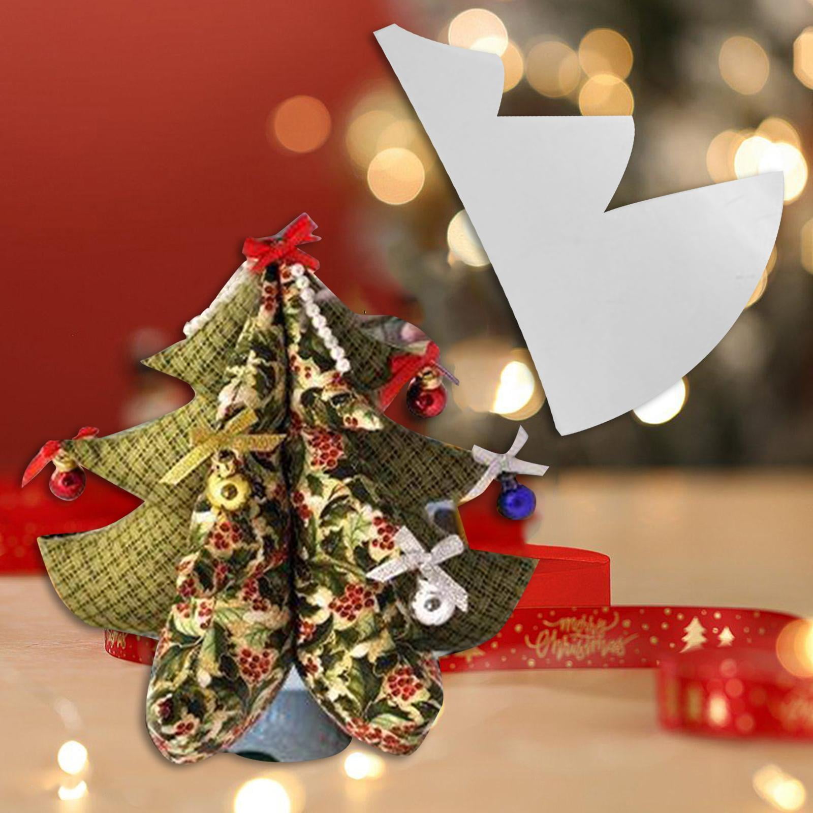 Fabric Christmas Tree Sewing Template Set - 3 Sizes (8, 12, 15 Inch) DIY Craft Pattern For Holiday Decor