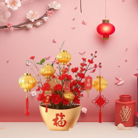 Sharprepublic Cube-shaped vase for flowers, flower pot, Chinese New Year, sturdy, centerpiece, 24cmx15cm