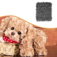 thumbnail image 1 of Sharprepublic Curly Fabric 16.9x14.9 inch Faux Fur Cloth for DIY Crafts Blanket Upholstery Dark Gray, 1 of 8