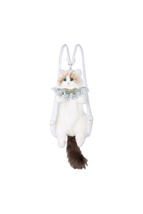Cute Plush Cat Backpack Adorable Purse Rucksack Lightweight Stuffed Toy Daypack