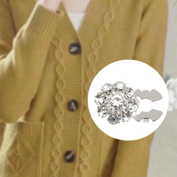 Sharprepublic Decorative Rhinestone Button Cover DIY Decoration Clip on for Dress Suit Hat