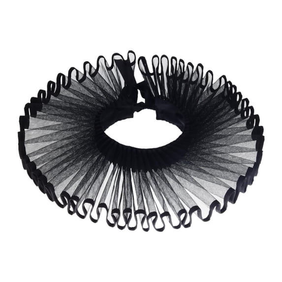 Sharprepublic Elizabethan Clown Neck Ruffle Comfortable Ruffled Collars for Halloween Medieval Black