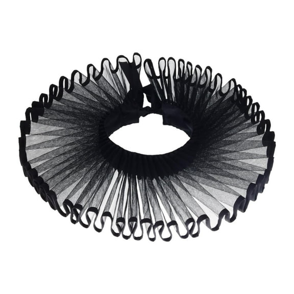 Sharprepublic Elizabethan Clown Neck Ruffle Comfortable Ruffled Collars for Halloween Medieval Black