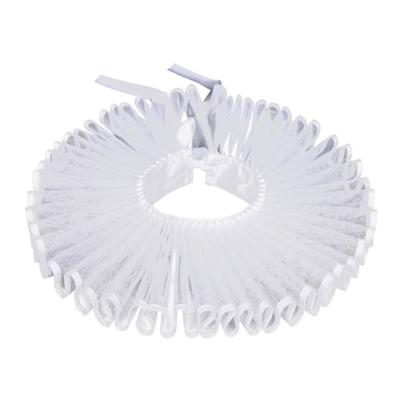 Sharprepublic Elizabethan Clown Neck Ruffle Comfortable Ruffled Collars for Halloween Medieval White