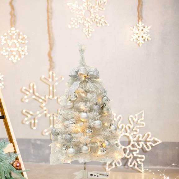 Sharprepublic LED Lighted Tabletop Artificial Christmas Tree for Living Room Shelf Holiday 45 cm