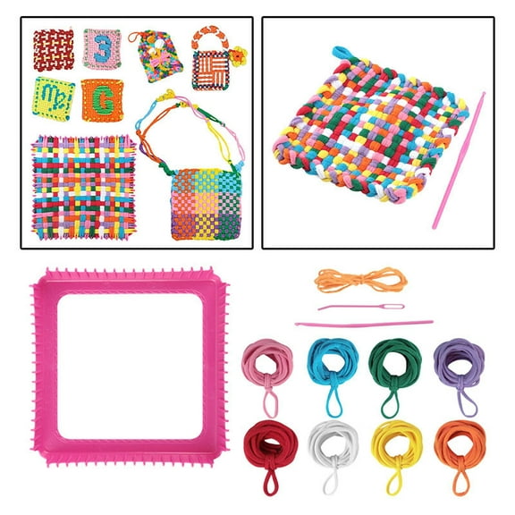Sharprepublic Weaving Loom Kit Toys Birthday Gifts Handcrafts DIY for Kids Adults Children 8 Colors