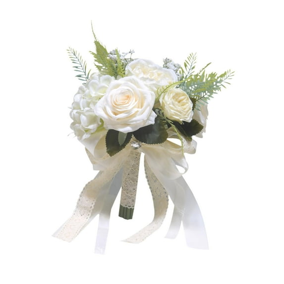 Sharprepublic Wedding Bridal Bouquet Flower for Ceremony Farmhouse Wedding Decor White