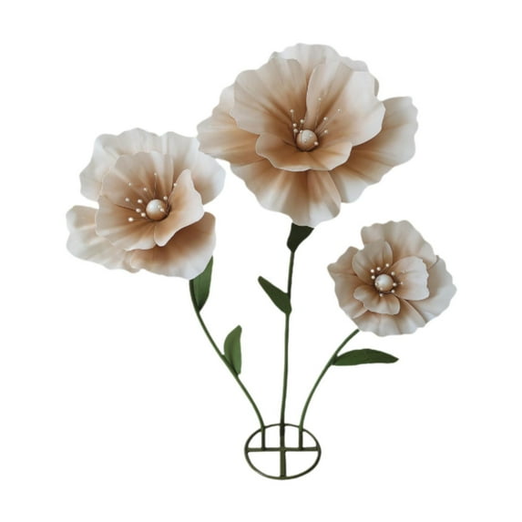 Sharprepublic Wedding Giant Flowers for Decoration with Standing Base for Birthday Parties Light Coffee