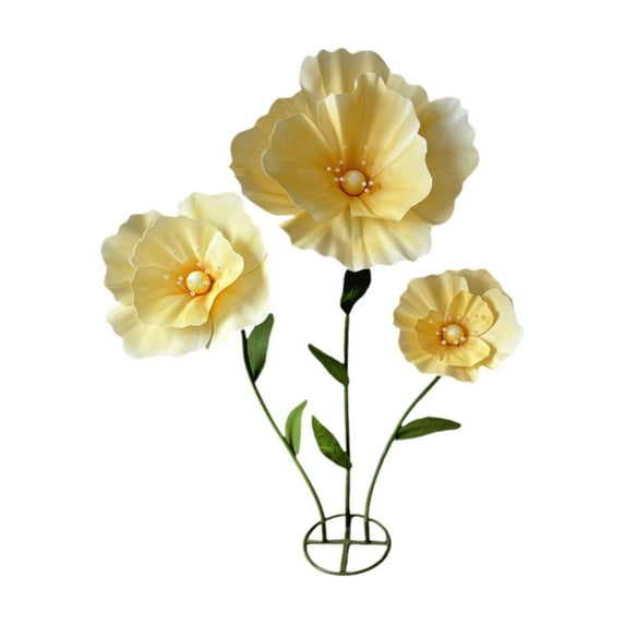 Sharprepublic Wedding Giant Flowers for Decoration with Standing Base for Birthday Parties Light Yellow