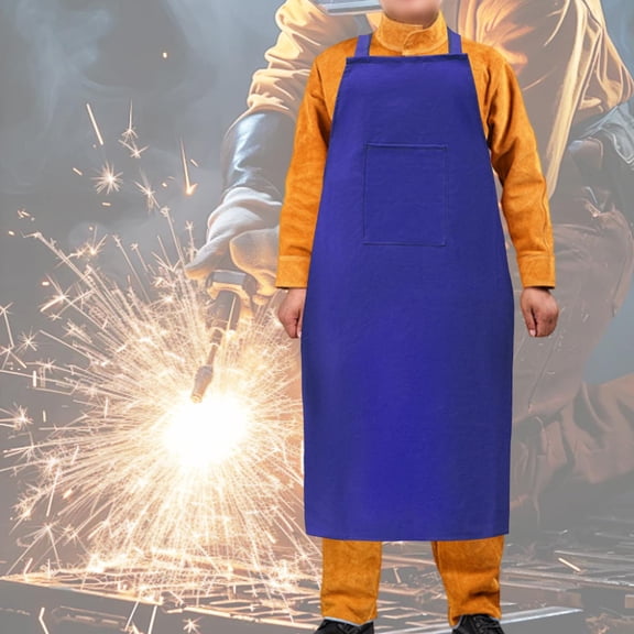 Sharprepublic Welding Work Apron Lightweight Protection for Home Leathercraft Metalworking Blue