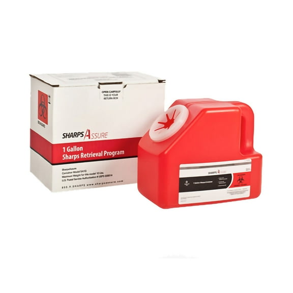 Sharps Assure Mailback Sharps Container 1 gal. Vertical Entry