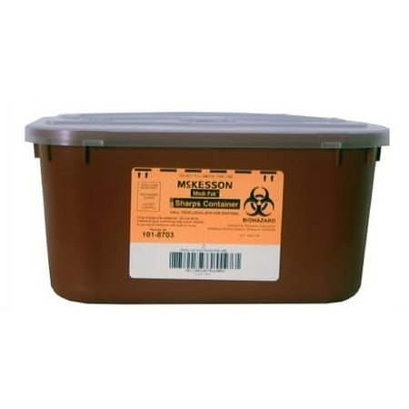 Sharps Container, 1 Gallon, Stackable Multi-purpose 2-Piece, Horizontal Entry Lid - Each
