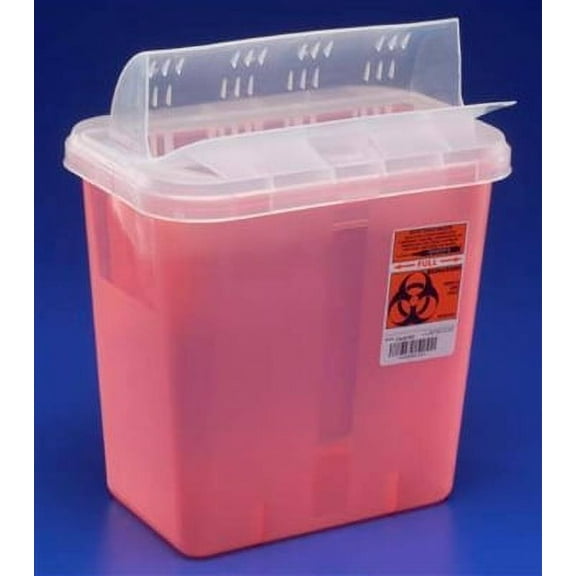 Sharps Container, 2 Gallon, 1-Piece Translucent Base, Horizontal Entry Lid, 89671 - Each