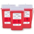thumbnail image 1 of Sharps Container for Home Use and Professional 1 Quart (3-Pack) by Alcedo | Biohazard Needle and Syringe Disposal | Small Portable Container for Travel, 1 of 10