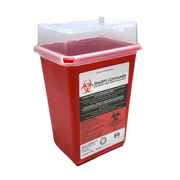 Sharps Container for Professional and Home Use - 1 Quart / 946mL Small Size Tall Sharp Container Needle Disposal Containers for Needles Pack of 1