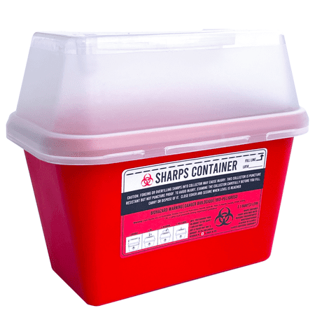 Sharps Container for Professional and Home Use - 2 Quart / 2 Liter Small Size Sharp Container Needle Disposal Containers for Needles Pack of 1