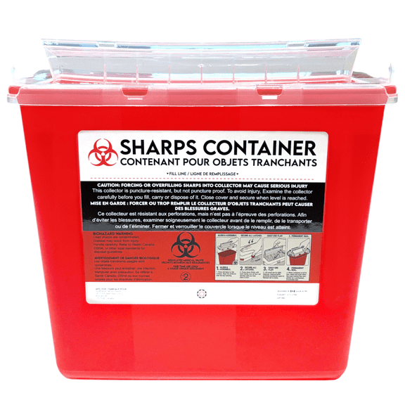 Sharps Container for Professional and Home Use - 5 Quart / 5 Liter Large Size Sharp Container Needle Disposal Containers for Needles Pack of 1