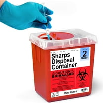 Sharps Containers for Home and Professional Use, 2 Quart Sharp Container for Needles, Sharps Container Small
