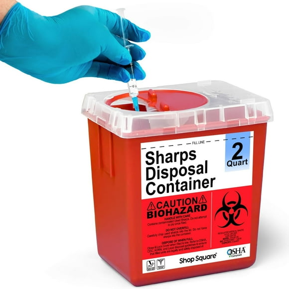 Sharps Containers for Home and Professional Use, 2 Quart Sharp Container for Needles, Sharps Container Small