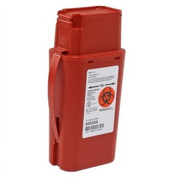 Sharps Transport Container SharpSafety™ 8-¾H X 2-½ D X 4-½ W Inch 1 Quart Red