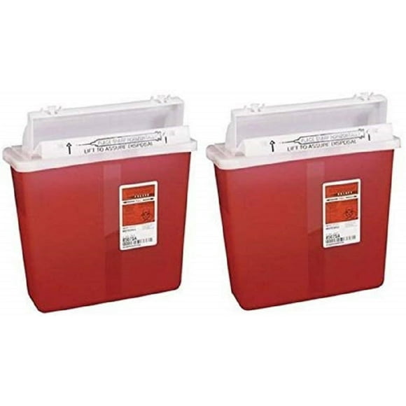 Sharpstar In-Room Sharps Container, Mailbox Lid, Red, 5qt. 8507SA (Pack of 2)