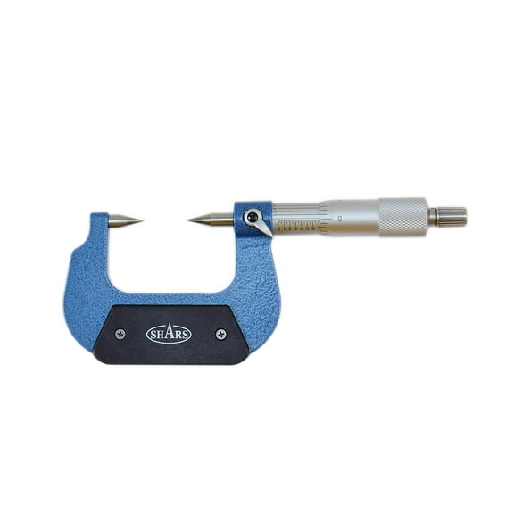 Shars 0-1" Point Micrometer in Fitted Case, Carbide Tipped 30 Degree, 0.0001" Graduation 303-2307 P)