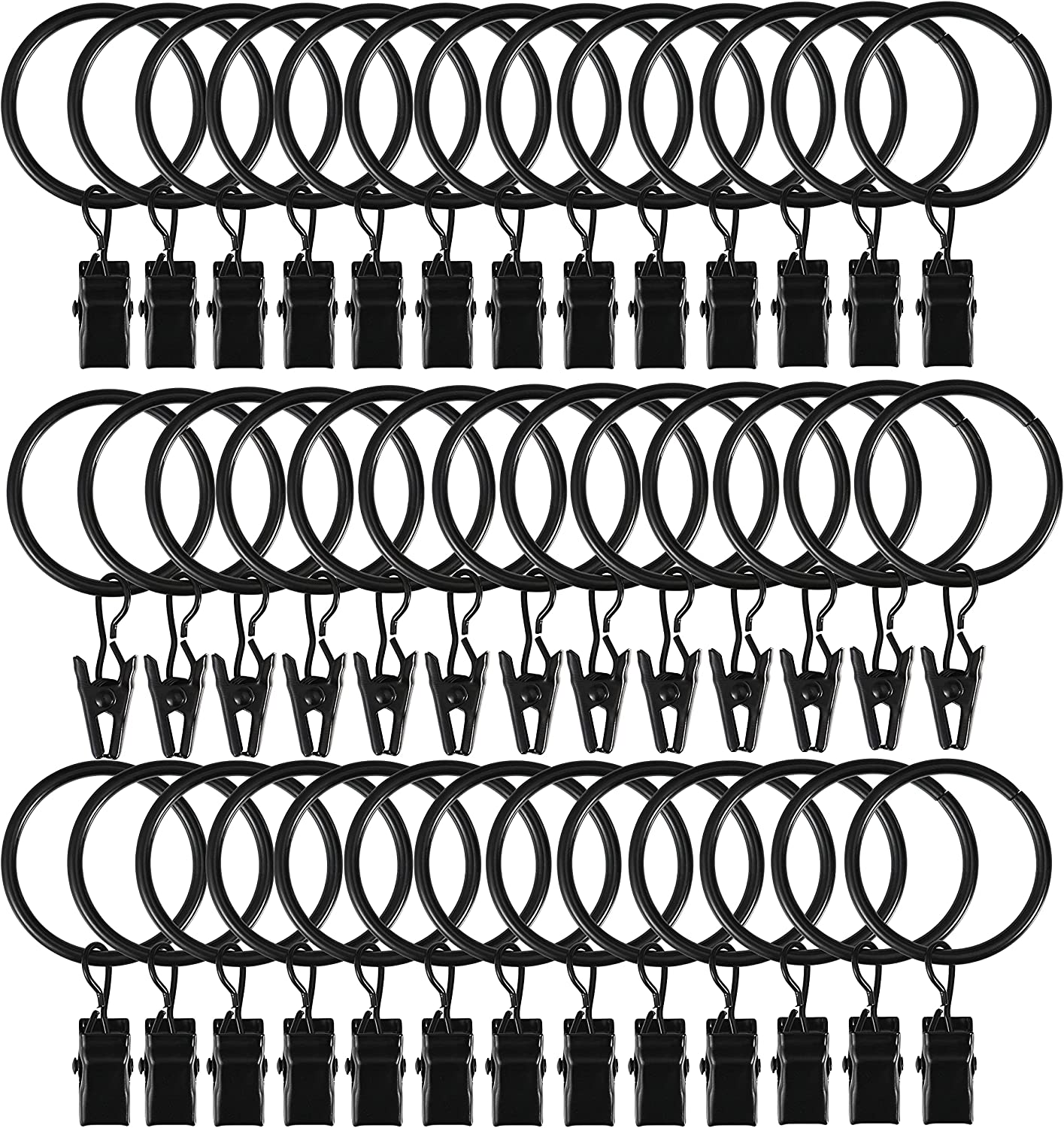 Mainstays Black Curtain Clip Rings, Set of Seven