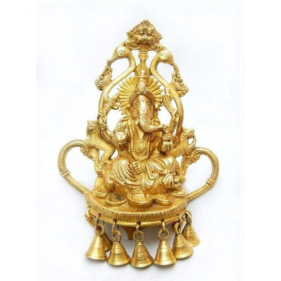 Sharvgun Lord Ganesha Brass Statue Hindu Temple Pooja Idol Figurine For Diwali Gift 1.8 kg, 10 Inch