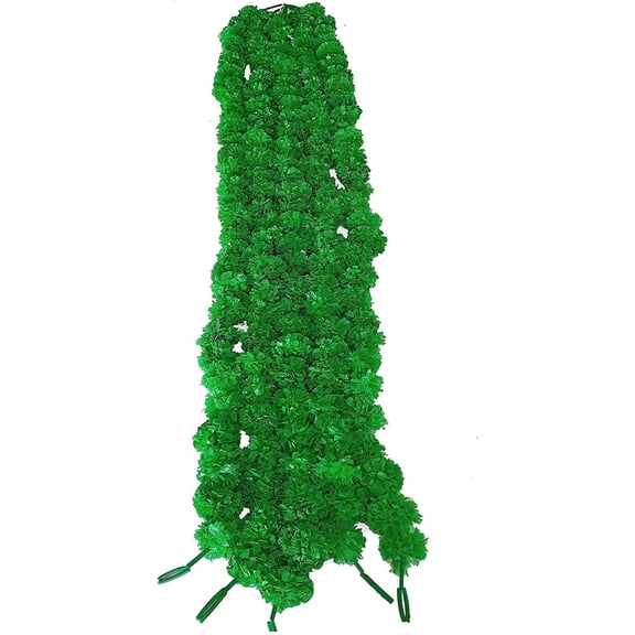 Sharvgun (Pack of 100 string) Artificial Green Marigold Flower Garlands String 5 Feet Long for Parties Indian Weddings Home Decoration Diwali Festival (Green)