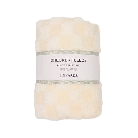 Shason Textile (1.5 Yard Cut) Flc Coral Check, Cream.