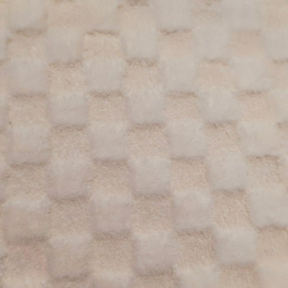 Shason Textile (1.5 Yard Cut) Flc Coral Check, Cream.