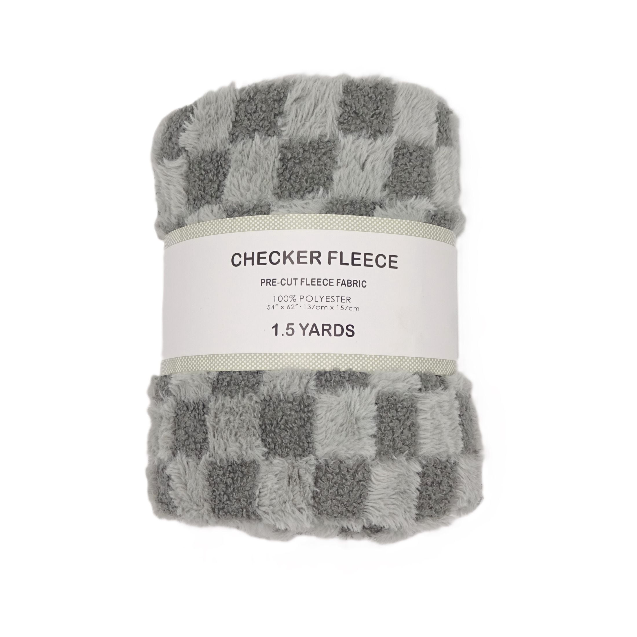 Shason Textile (1.5 Yard Cut) Flc Coral Check, Grey.