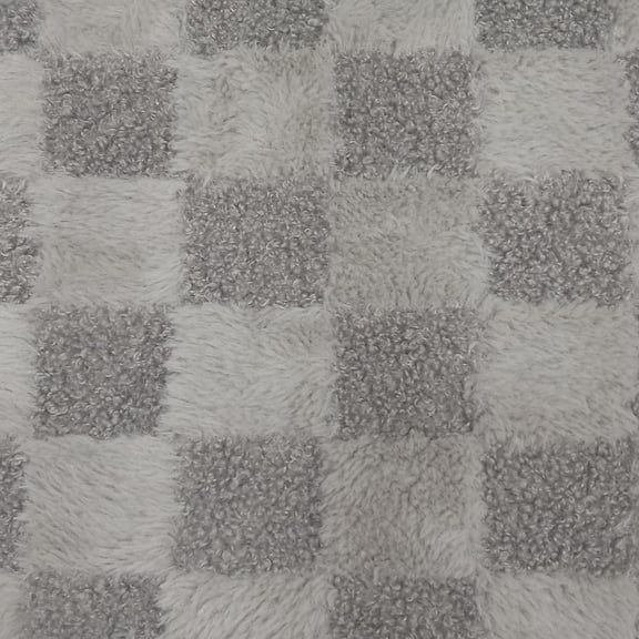 Shason Textile (1.5 Yard Cut) Flc Coral Check, Grey.