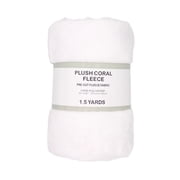 Shason Textile 1.5 Yard Cut Plush Coral Fleece Fabric, White, 54" Wide for Sewing & Crafts