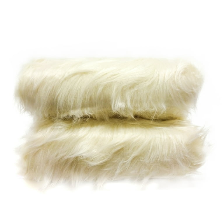 Shason Textile (1 Yard Precut) Luxury Faux Fur Polar Bear Long Pile, Ivory  