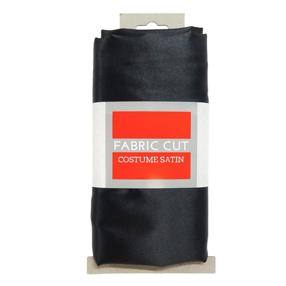 Shason Textile (12 Yards Precut) Special Occasion Costume Satin Precut Fabric, Black