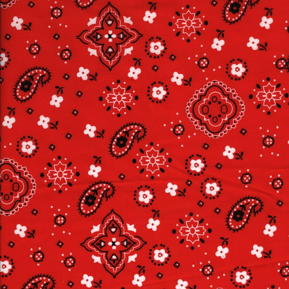 Shason Textile, (2 Yards Cut) Craft Projects Quilting Poly Cotton Fabric, Bandana Red.