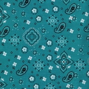 Shason Textile, 2 Yards Cut Craft Projects Quilting Poly Cotton Fabric, Bandana Teal