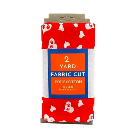 Shason Textile (2 Yards Cut) Craft Projects Quilting Poly Cotton Fabric, Pets Red
