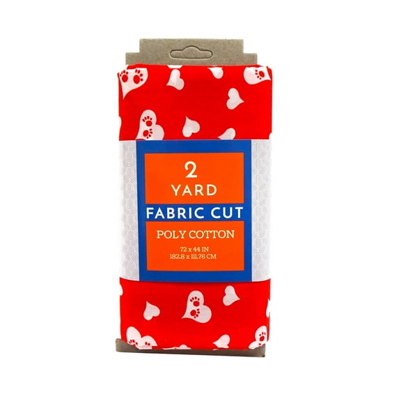 Shason Textile (2 Yards Cut) Craft Projects Quilting Poly Cotton Fabric, Pets Red