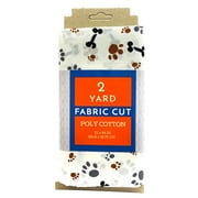 Shason Textile 2 Yards Cut Craft Projects Quilting Poly Cotton Fabric, Pets White Combo